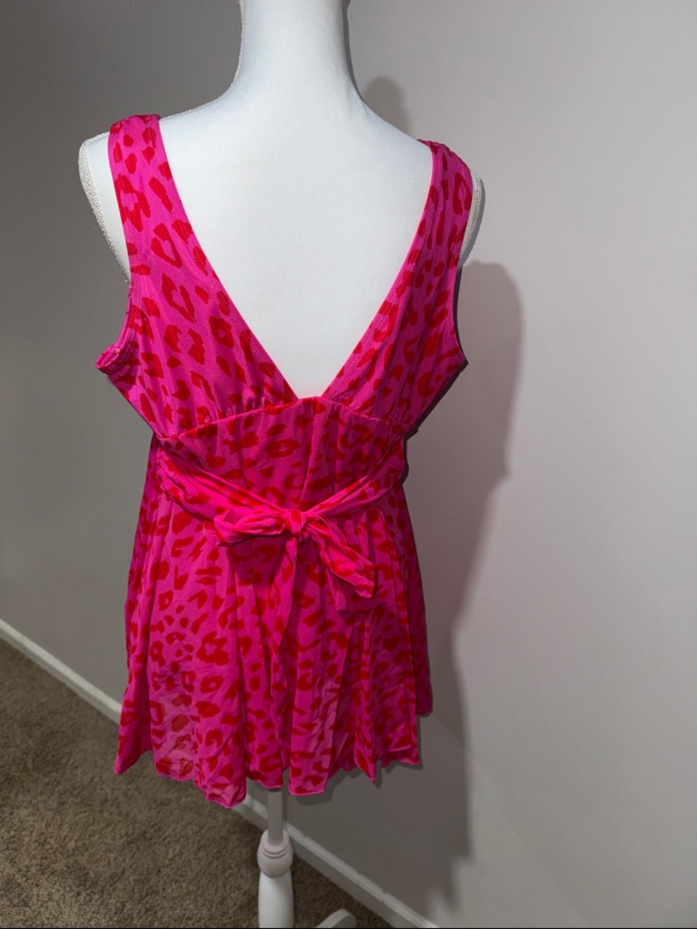 Lane Bryant Hot Pink & Bright Pink Animal Print One-Piece Swimdress - Picture 11 of 13